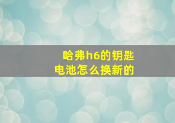 哈弗h6的钥匙电池怎么换新的