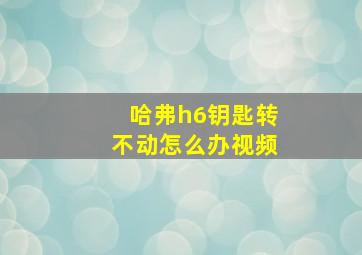 哈弗h6钥匙转不动怎么办视频