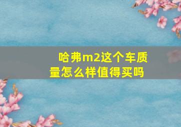 哈弗m2这个车质量怎么样值得买吗