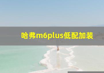 哈弗m6plus低配加装