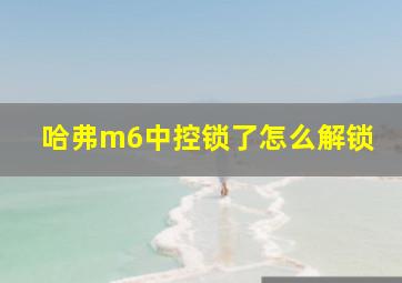 哈弗m6中控锁了怎么解锁