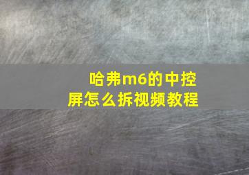 哈弗m6的中控屏怎么拆视频教程