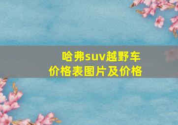 哈弗suv越野车价格表图片及价格