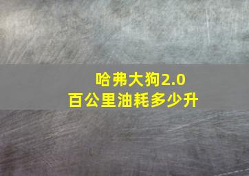 哈弗大狗2.0百公里油耗多少升