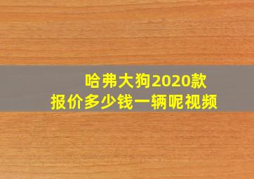 哈弗大狗2020款报价多少钱一辆呢视频