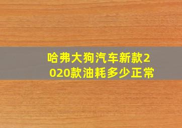 哈弗大狗汽车新款2020款油耗多少正常