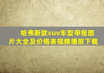 哈弗新款suv车型申报图片大全及价格表视频播放下载