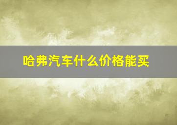 哈弗汽车什么价格能买