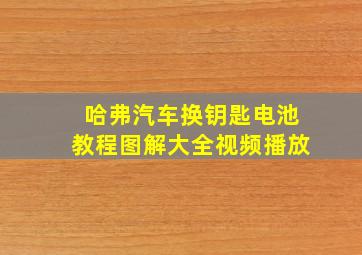 哈弗汽车换钥匙电池教程图解大全视频播放