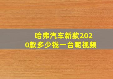 哈弗汽车新款2020款多少钱一台呢视频