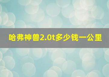 哈弗神兽2.0t多少钱一公里