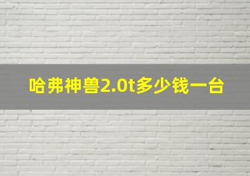 哈弗神兽2.0t多少钱一台