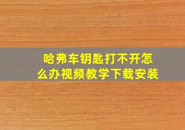 哈弗车钥匙打不开怎么办视频教学下载安装