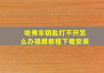 哈弗车钥匙打不开怎么办视频教程下载安装