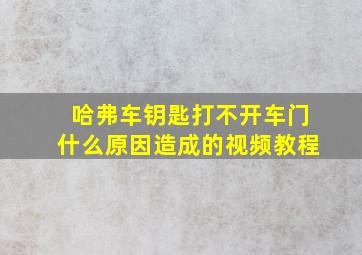 哈弗车钥匙打不开车门什么原因造成的视频教程