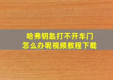 哈弗钥匙打不开车门怎么办呢视频教程下载