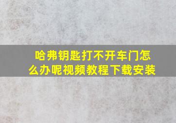 哈弗钥匙打不开车门怎么办呢视频教程下载安装