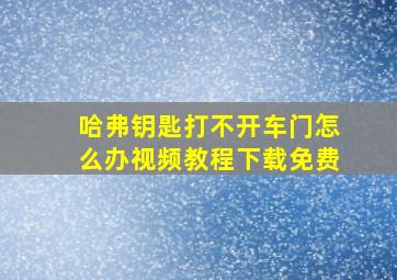 哈弗钥匙打不开车门怎么办视频教程下载免费