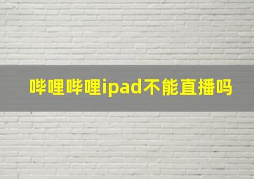 哔哩哔哩ipad不能直播吗