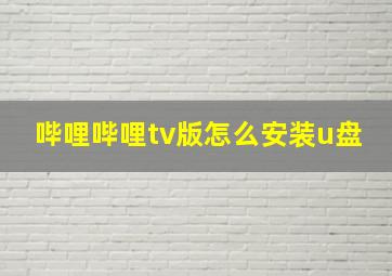 哔哩哔哩tv版怎么安装u盘