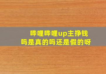 哔哩哔哩up主挣钱吗是真的吗还是假的呀