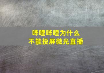 哔哩哔哩为什么不能投屏微光直播