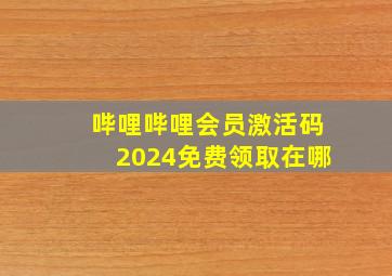 哔哩哔哩会员激活码2024免费领取在哪