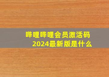 哔哩哔哩会员激活码2024最新版是什么