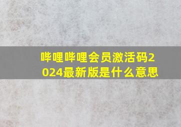 哔哩哔哩会员激活码2024最新版是什么意思