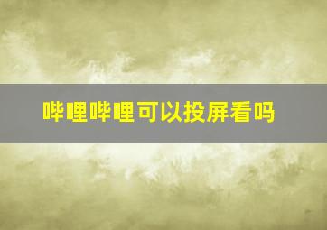 哔哩哔哩可以投屏看吗