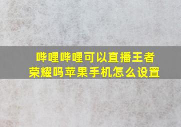 哔哩哔哩可以直播王者荣耀吗苹果手机怎么设置