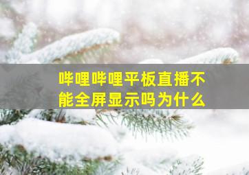 哔哩哔哩平板直播不能全屏显示吗为什么