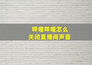 哔哩哔哩怎么关闭直播间声音