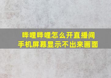 哔哩哔哩怎么开直播间手机屏幕显示不出来画面