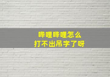 哔哩哔哩怎么打不出吊字了呀