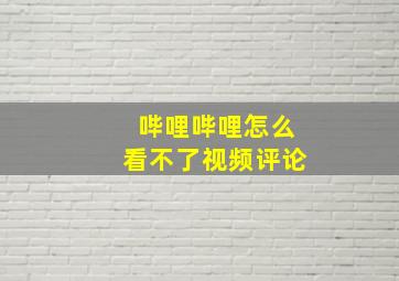 哔哩哔哩怎么看不了视频评论