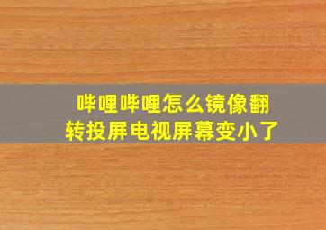 哔哩哔哩怎么镜像翻转投屏电视屏幕变小了