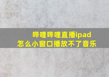 哔哩哔哩直播ipad怎么小窗口播放不了音乐