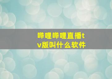 哔哩哔哩直播tv版叫什么软件