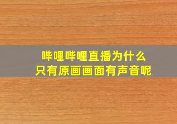 哔哩哔哩直播为什么只有原画画面有声音呢