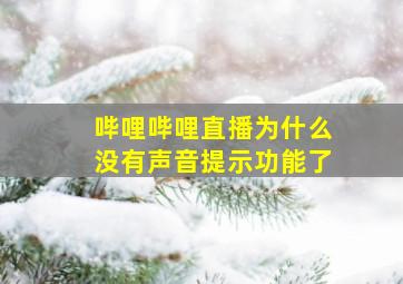 哔哩哔哩直播为什么没有声音提示功能了