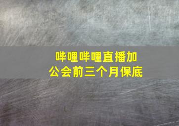 哔哩哔哩直播加公会前三个月保底