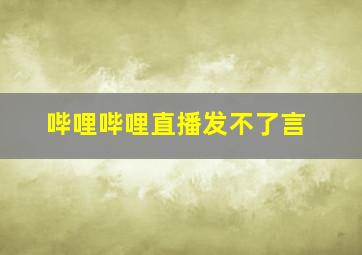 哔哩哔哩直播发不了言