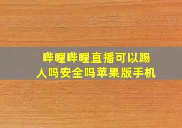 哔哩哔哩直播可以踢人吗安全吗苹果版手机