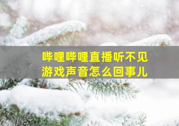 哔哩哔哩直播听不见游戏声音怎么回事儿