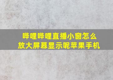 哔哩哔哩直播小窗怎么放大屏幕显示呢苹果手机