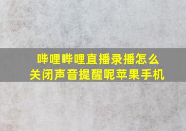 哔哩哔哩直播录播怎么关闭声音提醒呢苹果手机