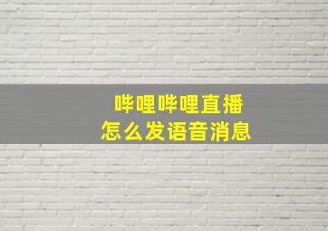 哔哩哔哩直播怎么发语音消息