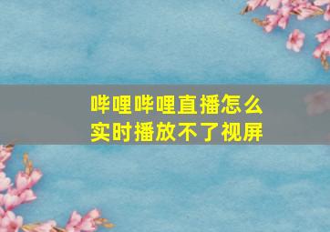 哔哩哔哩直播怎么实时播放不了视屏