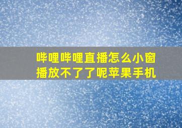 哔哩哔哩直播怎么小窗播放不了了呢苹果手机